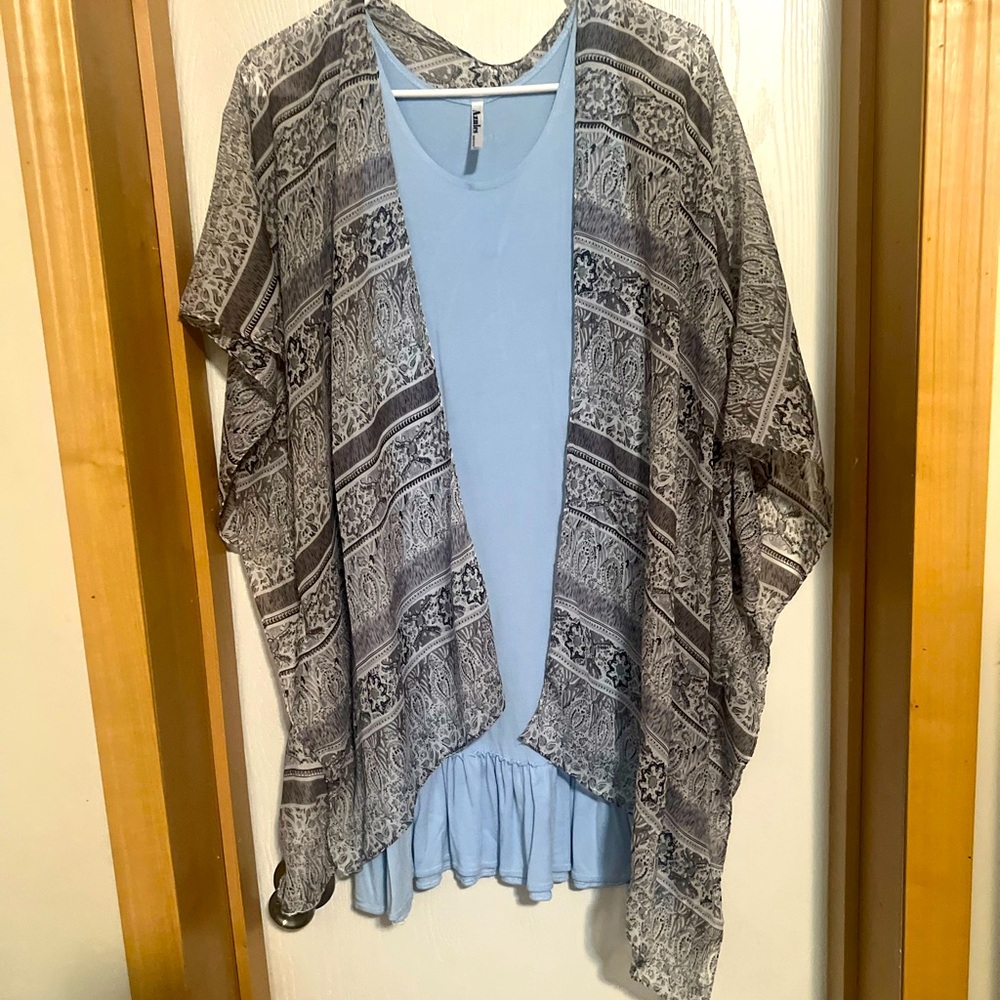 Azules blue dress and cover, medium